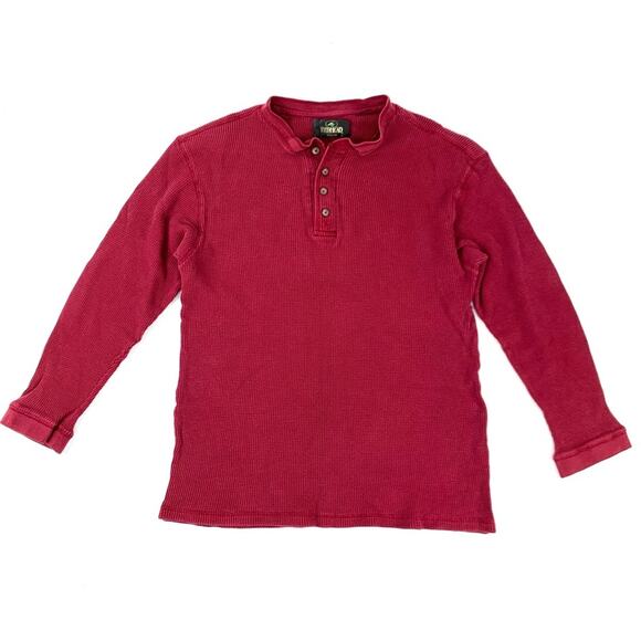 Burgundy Henley Thermal - Picture 1 of 7